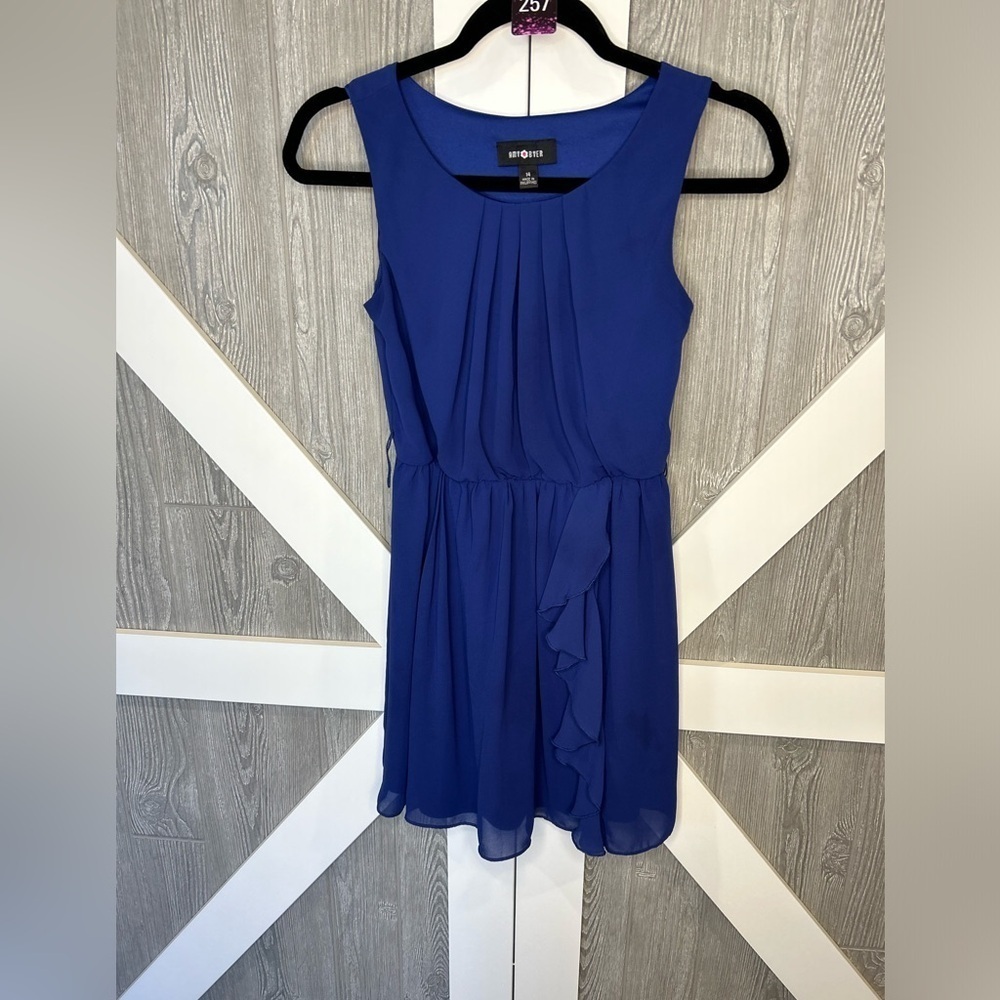 Amy Byer Royal Blue Girls Ruffled Chiffon Dress